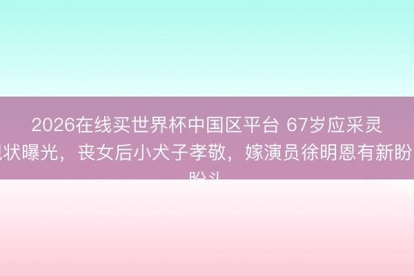2026在线买世界杯中国区平台 67岁应采灵现状曝光，丧女后小犬子孝敬，嫁演员徐明恩有新盼头