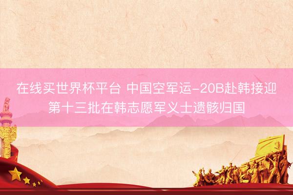 在线买世界杯平台 中国空军运-20B赴韩接迎第十三批在韩志愿军义士遗骸归国