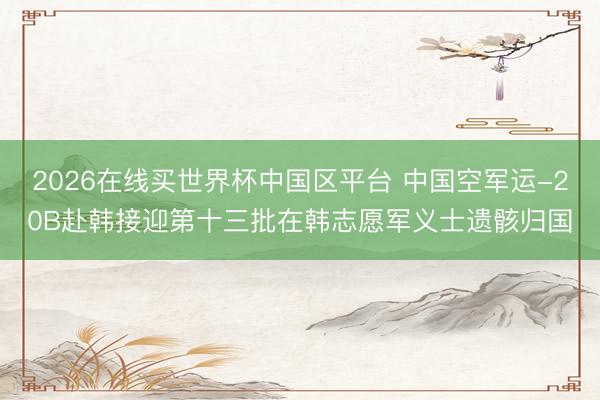 2026在线买世界杯中国区平台 中国空军运-20B赴韩接迎第十三批在韩志愿军义士遗骸归国